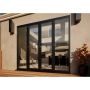 Aluminium French Door Part Q Compliant - 1200mm Anthracite Grey Open Out - 2x 600mm Sidescreens