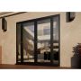 Aluminium French Door Part Q Compliant - 1500mm Anthracite Grey Open Out - 2x 300mm Sidescreens