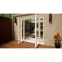 Aluminium French Door - 1500mm White Open Out - 2x 300mm Sidescreens