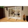 Aluminium French Door Part Q Compliant - 1500mm White Open Out - 2x 600mm Sidescreens