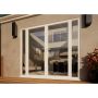 Aluminium French Door - 1800mm White Open Out - 2x 300mm Sidescreens