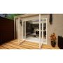Aluminium French Door Part Q Compliant - 1800mm White Open Out - 2x 300mm Sidescreens