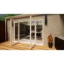 Aluminium French Door Part Q Compliant - 1800mm White Open Out - 2x 600mm Sidescreens