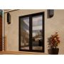 Aluminium Sliding Door - 1500mm Black - Left Hand Slide & Right Hand Fixed