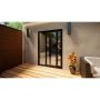 Aluminium Sliding Door - 1500mm Black - Left Hand Slide & Right Hand Fixed