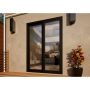 Aluminium Sliding Door - 1500mm Black - Right Hand Slide & Left Hand Fixed