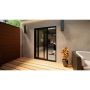 Aluminium Sliding Door Part Q Compliant - 1500mm Black - Right Hand Slide & Left Hand Fixed