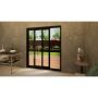 Aluminium Sliding Door Part Q Compliant - 1800mm Black - Left Hand Slide & Right Hand Fixed
