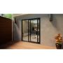 Aluminium Sliding Door Part Q Compliant - 1800mm Grey - Left Hand Slide & Right Hand Fixed