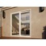 Aluminium Sliding Door Part Q Compliant - 1800mm White - Left Hand Slide & Right Hand Fixed