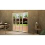 Aluminium Sliding Door Part Q Compliant - 1800mm White - Left Hand Slide & Right Hand Fixed