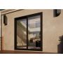 Aluminium Sliding Door Part Q Compliant - 1800mm Black - Right Hand Slide & Left Hand Fixed