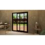 Aluminium Sliding Door Part Q Compliant - 1800mm Black - Right Hand Slide & Left Hand Fixed