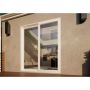 Aluminium Sliding Door Part Q Compliant - 1800mm White - Right Hand Slide & Left Hand Fixed