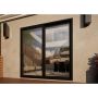 Aluminium Sliding Door - 2100mm Black - Left Hand Slide & Right Hand Fixed