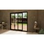 Aluminium Sliding Door - 2100mm Black - Left Hand Slide & Right Hand Fixed