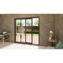 Aluminium Sliding Door Part Q Compliant - 2100mm Grey - Left Hand Slide & Right Hand Fixed