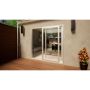 Aluminium Sliding Door Part Q Compliant - 2100mm White - Left Hand Slide & Right Hand Fixed