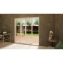 Aluminium Sliding Door Part Q Compliant - 2100mm White - Left Hand Slide & Right Hand Fixed