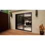 Aluminium Sliding Door - 2100mm Black - Right Hand Slide & Left Hand Fixed