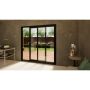 Aluminium Sliding Door Part Q Compliant - 2100mm Black - Right Hand Slide & Left Hand Fixed