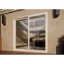 Aluminium Sliding Door Part Q Compliant - 2100mm White - Right Hand Slide & Left Hand Fixed
