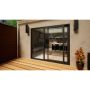 Aluminium Sliding Door - 2400mm Grey - Left Hand Slide & Right Hand Fixed