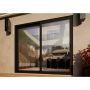 Aluminium Sliding Door Part Q Compliant - 2400mm Black - Right Hand Slide & Left Hand Fixed