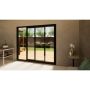 Aluminium Sliding Door Part Q Compliant - 2400mm Black - Right Hand Slide & Left Hand Fixed