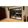 Aluminium Sliding Door - 2400mm Grey - Right Hand Slide & Left Hand Fixed