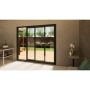 Aluminium Sliding Door Part Q Compliant - 2400mm Grey - Right Hand Slide & Left Hand Fixed