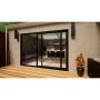 Aluminium Sliding Door - 3000mm Black - Left Hand Slide & Right Hand Fixed