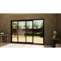 Aluminium Sliding Door Part Q Compliant - 3000mm Black - Left Hand Slide & Right Hand Fixed