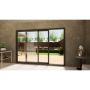 Aluminium Sliding Door Part Q Compliant - 3000mm Grey - Left Hand Slide & Right Hand Fixed