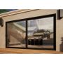 Aluminium Sliding Door - 3600mm Black - Left Hand Slide & Right Hand Fixed