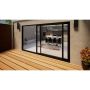 Aluminium Sliding Door - 3600mm Black - Left Hand Slide & Right Hand Fixed