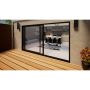 Aluminium Sliding Door Part Q Compliant - 3600mm Black - Right Hand Slide & Left Hand Fixed