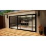 Aluminium Sliding Door - 4200mm Black - Left Hand Slide & Right Hand Fixed