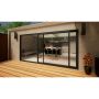 Aluminium Sliding Door Part Q Compliant - 4200mm Grey - Left Hand Slide & Right Hand Fixed