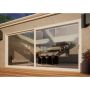 Aluminium Sliding Door Part Q Compliant - 4200mm White - Right Hand Slide & Left Hand Fixed