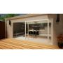 Aluminium Sliding Door Part Q Compliant - 4500mm White - Left Hand Slide & Right Hand Fixed