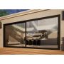 Aluminium Sliding Door Part Q Compliant - 4500mm Black - Right Hand Slide & Left Hand Fixed