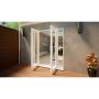 PVC French Door - 1200mm White Open Out - 2x 300mm Sidescreens