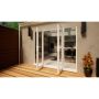 PVC French Door - 1200mm White Open Out - 2x 600mm Sidescreens