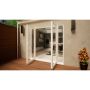 PVC French Door Part Q Compliant - 1500mm White Open Out - 2x 300mm Sidescreens