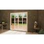 PVC Sliding Door - 2100mm White - Right Hand Slide & Left Hand Fixed