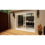 PVC Sliding Door Part Q Compliant - 2400mm White - Right Hand Slide & Left Hand Fixed