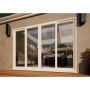 PVC Double Sliding Door Part Q Compliant - 3000mm White - 2x Sliding & 2x Fixed Doors