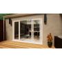 PVC Double Sliding Door Part Q Compliant - 3000mm White - 2x Sliding & 2x Fixed Doors
