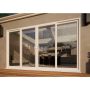 PVC Double Sliding Door Part Q Compliant - 3600mm White - 2x Sliding & 2x Fixed Doors